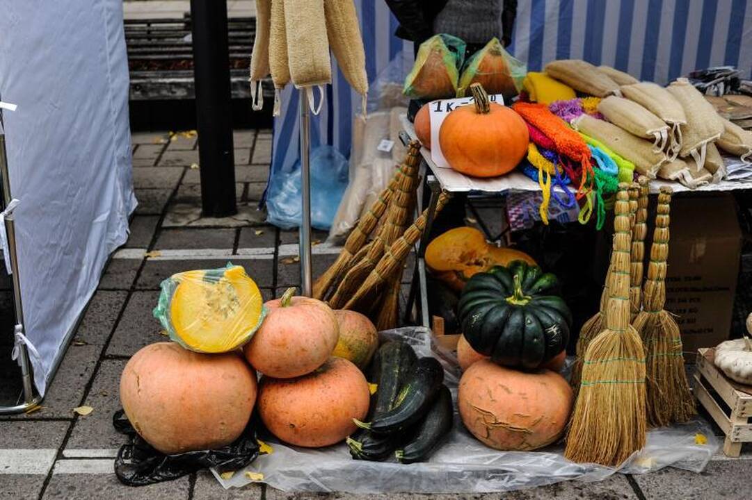 Rudens mugėje – dobilų alus, daržovių kilimai ir šakočio dalybos