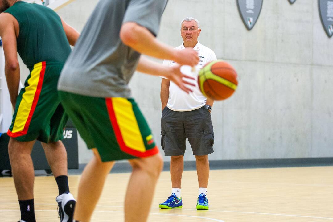 Vyrų krepšinio rinktinės treniruotė