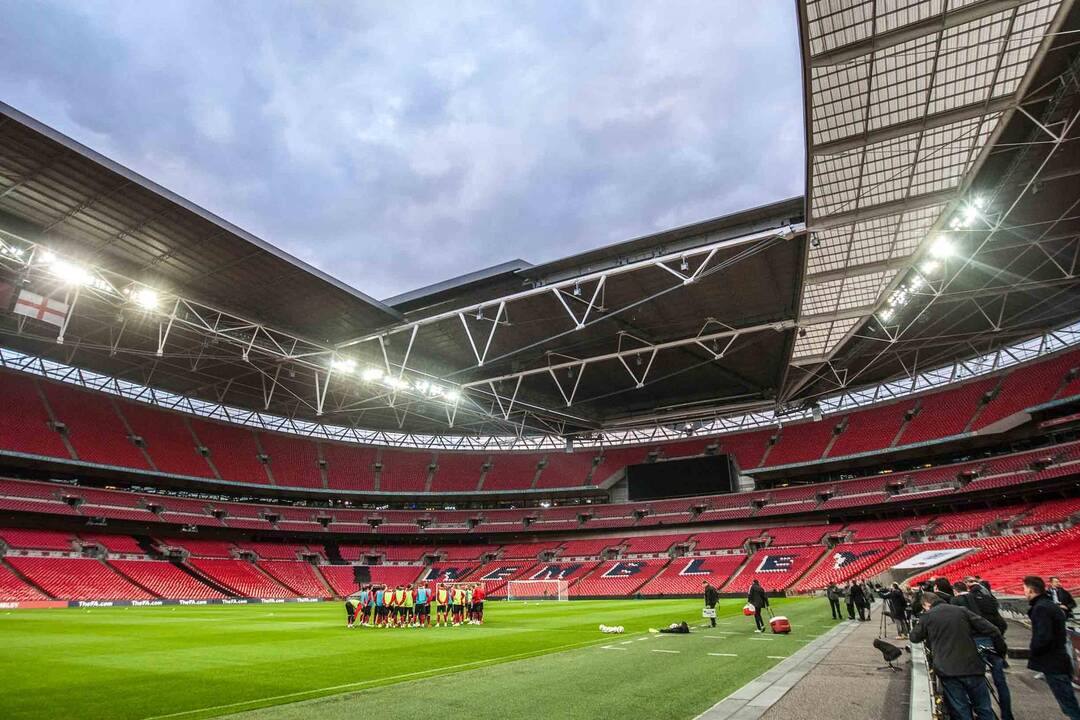 Lietuvos futbolo rinktinės treniruotė "Wembley" stadione