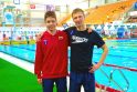 Erikas Kapočius ir jo treneris Eugenijus Rakitinas