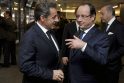 Francois Hollande&#039;as (dešinėje) ir Nicolas Sarkozy