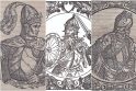 Valdovai: graviūros vaizduoja (iš kairės) didįjį kunigaikštį Vytautą, karalių Mindaugą ir kunigaikštį Gediminą.