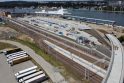Investicijos: Svinouiscio uosto keleivių terminale statoma nauja intermodalinė dalis.
