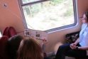 Socialinio projekto reklama - traukinio vagone
