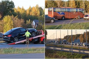 Avarija po avarijos: autobuso ir BMW susidūrimas paralyžiavo magistralę