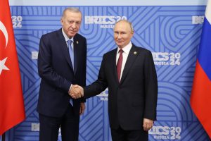 V. Putinas R. T. Erdoganui: būtina kuo greičiau nutraukti sukilėlių puolimą Sirijoje