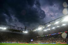 Vokietijoje stipri audra sustabdė Europos futbolo čempionato rungtynes