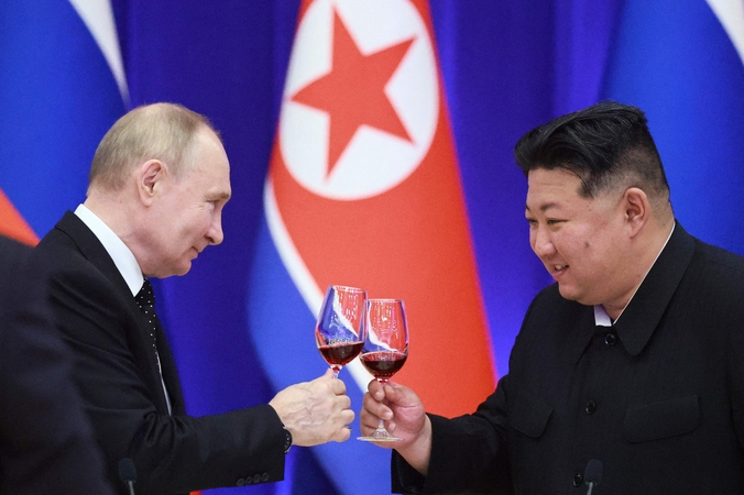 Vladimiras Putinas ir Kim Jong Unas