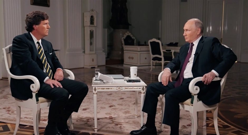 Žiniasklaida: V. Putino interviu T. Carlsonui gali tapti įtaigiausia visų laikų Rusijos propaganda
