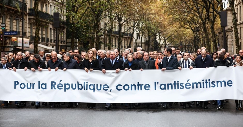 Prancūzijoje vyko masinės demonstracijos prieš antisemitizmą