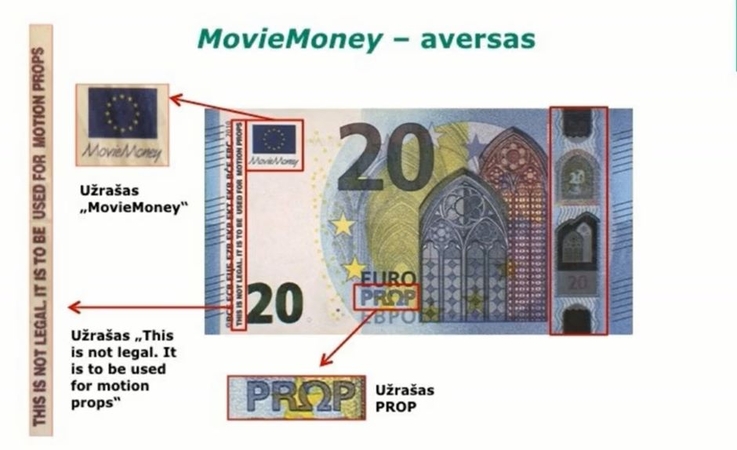 Perspėjo: pajūryje kažkas platina netikrus pinigus, ant dalies jų galima rasti užrašą „MovieMoney“.