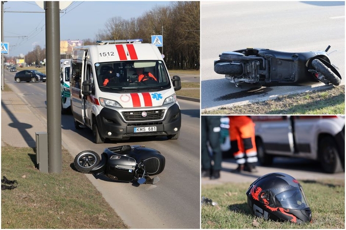 V. Krėvės prospekte – motorolerio avarija