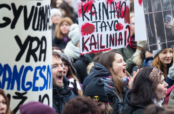 Prie Seimo – gyvūnų teisių gynėjų akcija: ragina drausti kailinių žvėrelių verslą