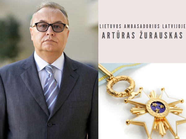 Lietuvos ambasadoriui – svarbiausias Latvijos Trijų žvaigždžių ordinas