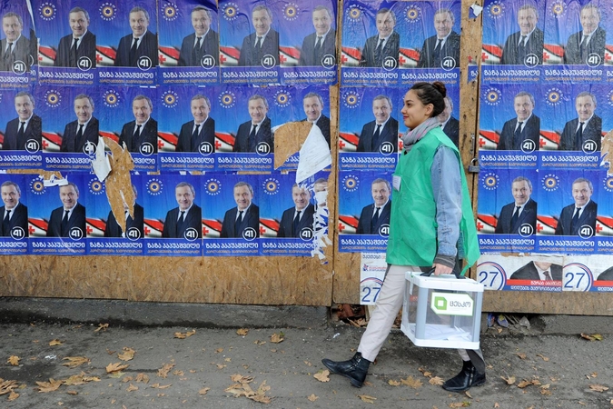Gruzijos valdančioji partija per rinkimus užsitikrino daugumą parlamente