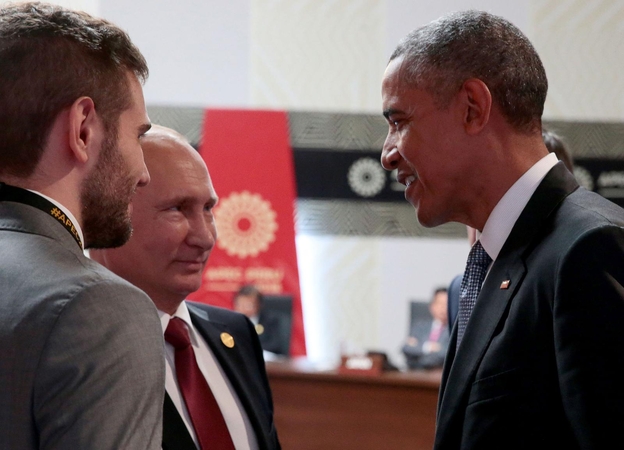Trumpai susitikę B. Obama ir V. Putinas kalbėjosi apie Siriją ir Ukrainą
