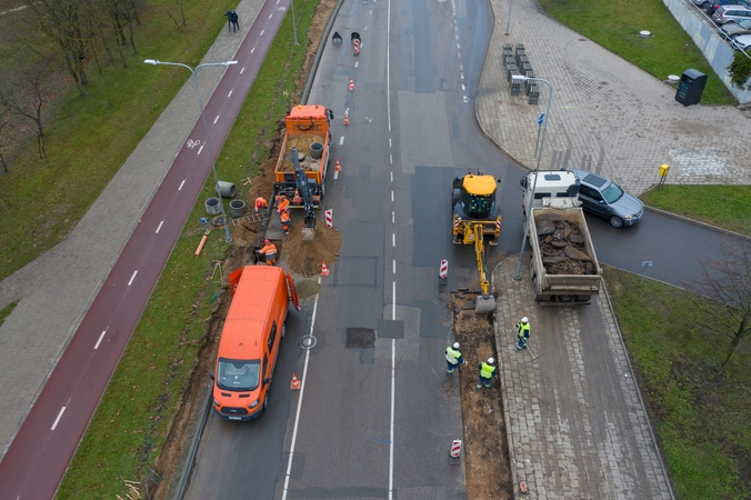 Rekonstruojama Didlaukio gatvė bus gražesnė ir patogesnė pėstiesiems