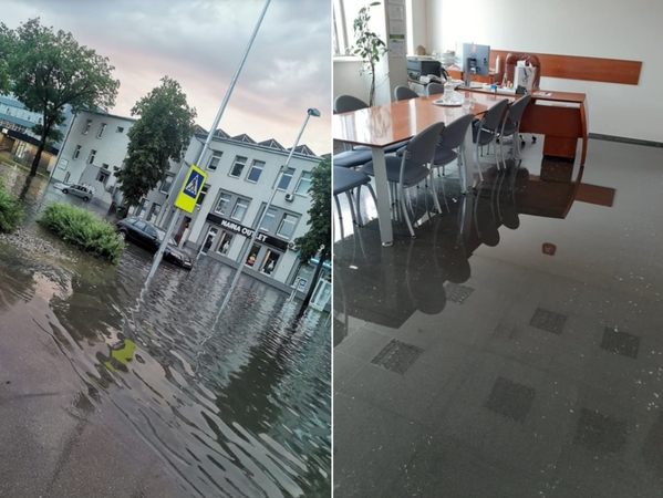 Po liūčių patvino ne tik Vilniaus gatvės – skęsta ir vicemero kabinetas
