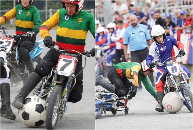 Varžovai: Lietuvos jaunieji motobolininkai pusfinalyje atsirevanšavo vokiečiams (nuotr. kairėje), tačiau finale neprilygo prancūzams.