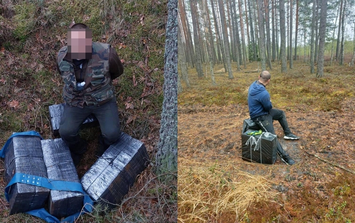Pasieniečiams įkliuvo trys kontrabandos nešikai: vienas jų – Čepkelių rezervate