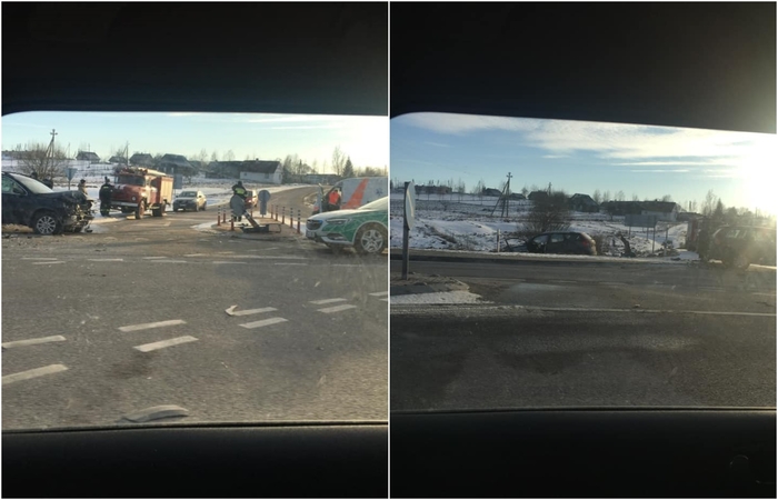 Avarija Minsko plente: po smūgio vienas automobilis nulėkė į griovį, nukentėjo trys žmonės
