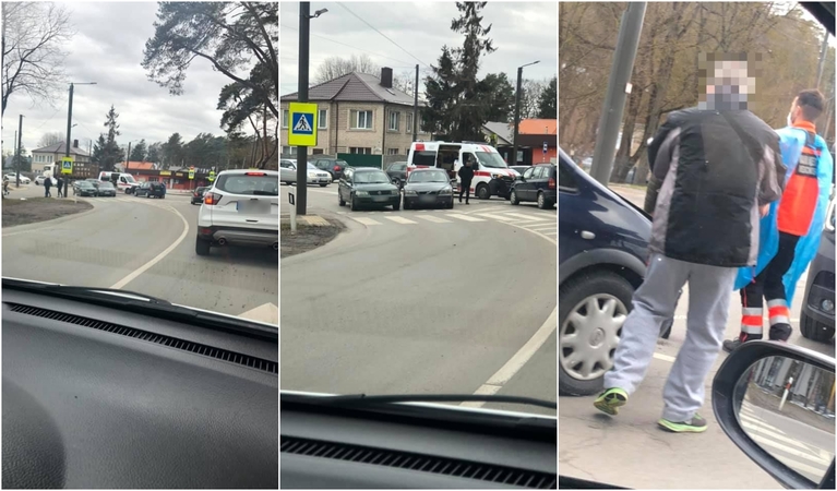 Panemunėje – trijų automobilių avarija: medikų pagalbos prireikė keleivei