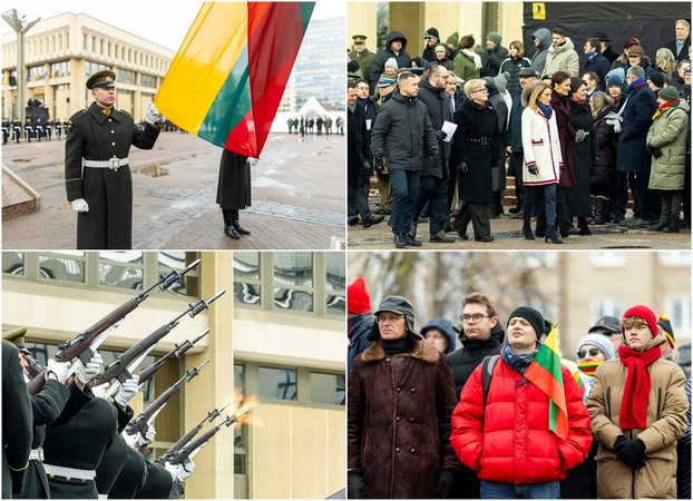 Laisvės gynėjų dienos proga Vilniuje pakeltos valstybės vėliavos