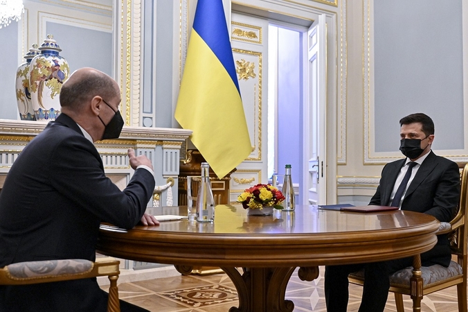Olafas Scholzas ir Volodymyras Zelenskis
