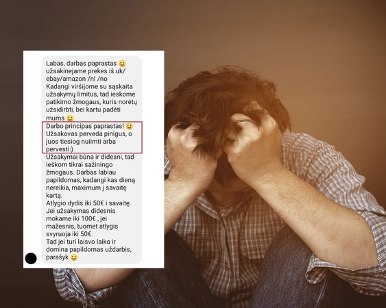 Neužkibkite ant „svajonių darbo“ kabliuko: galite tapti sukčių bendrininkais