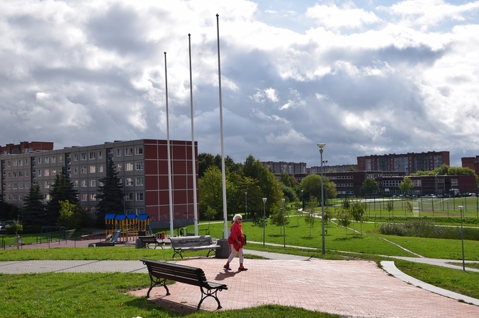 Pamiršo: Sąjūdžio parke, kuriame ant vieno stiebų nuolat plazdendavo trispalvė, vėliavos nėra.