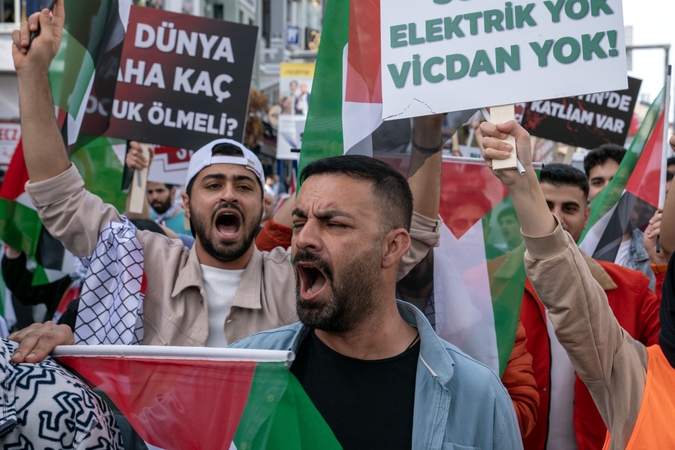 Turkijos policija paleido ašarines dujas per palestiniečių šalininkų mitingą
