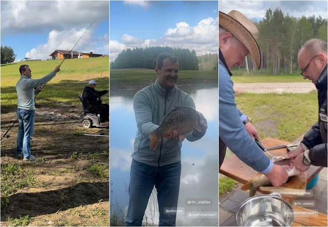 Premjeras apie poilsį žirgyne: plepėsi, žuvies nepagausi, ją pagavau, todėl liežuvį už dantų laikiau