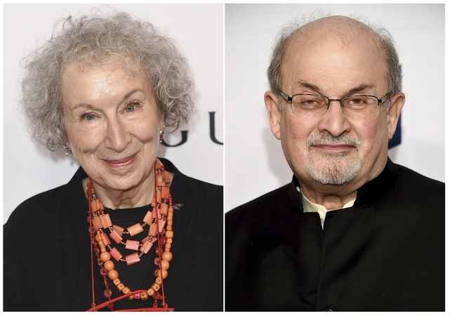 Margaret Atwood  ir Salman Rushdie 