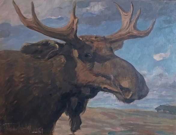 E.Bischoffas-Culmas. Briedžio galva. 1904. Rytprūsių krašto muziejus.