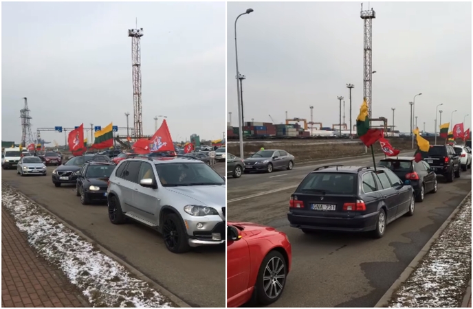 Klaipėdoje – patriotiškas paradas automobiliais