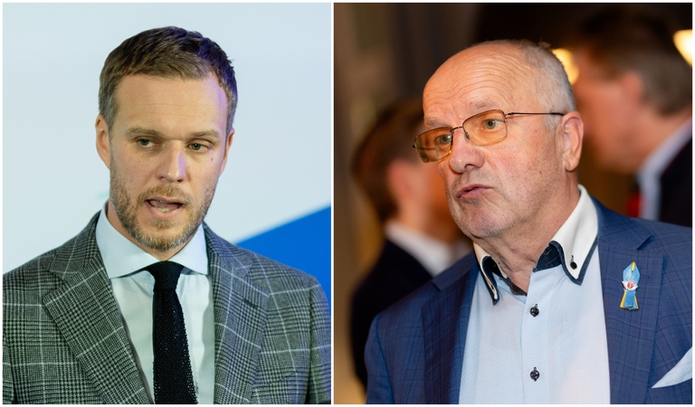 Gabrielius Landsbergis (kairėje) ir Juozas Olekas