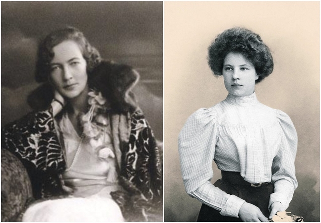 J. Tūbelienė (kairėje) ir S. Chodakauskaitė – Mintaujos.