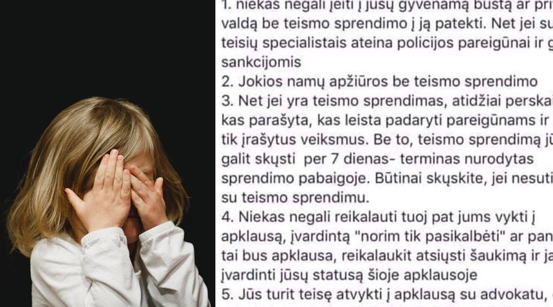 Panika dėl atimamų vaikų nesibaigia: kaip į patarimus internete reaguoja pareigūnai?