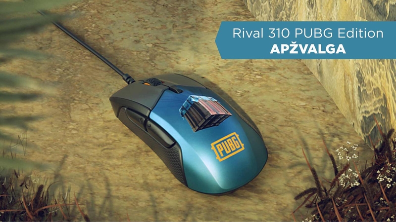 Kompiuterio pelės „SteelSeries Rival 310 PUBG edition“ apžvalga