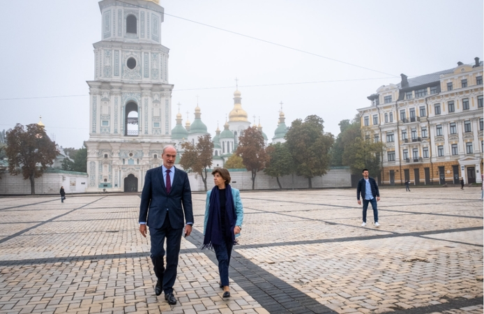 Prancūzijos diplomatijos vadovė atvyko iš anksto neskelbto vizito į Kyjivą