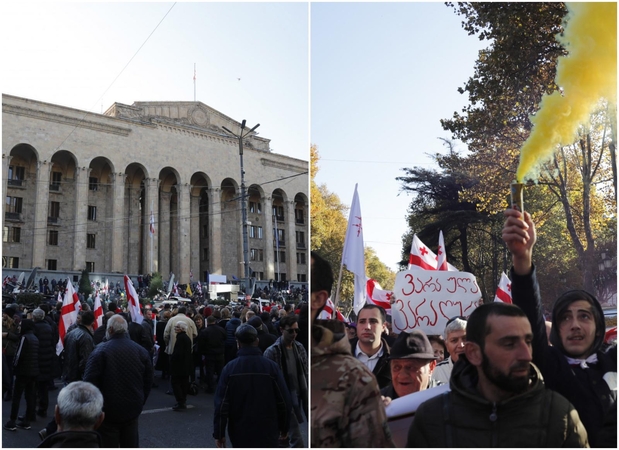 JAV ir ES reiškia paramą Sakartvelo protestuotojams: remiame saviraiškos laisvę