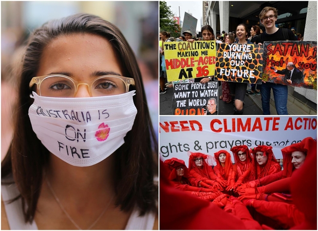 Dūmų dusinamame Sidnėjuje – pasauliniai protestai dėl klimato