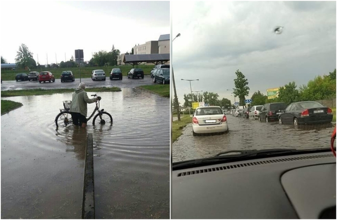 Aukštaitiją užgriuvo stipri audra: dangų skrodė žaibai, patvino gatvės (papildyta)
