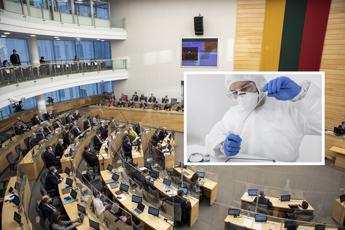 Koronavirusu užsikrėtė dar trys Seimo nariai