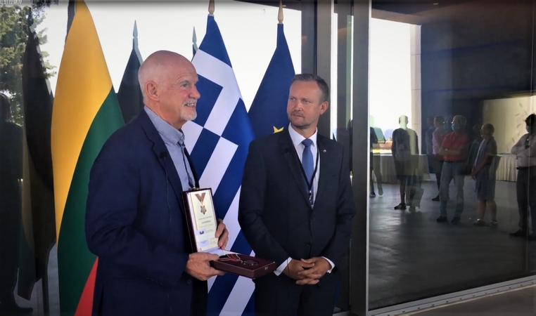 Graikijos politikui G. A. Papandreou įteikta „Lietuvos diplomatijos žvaigždė“