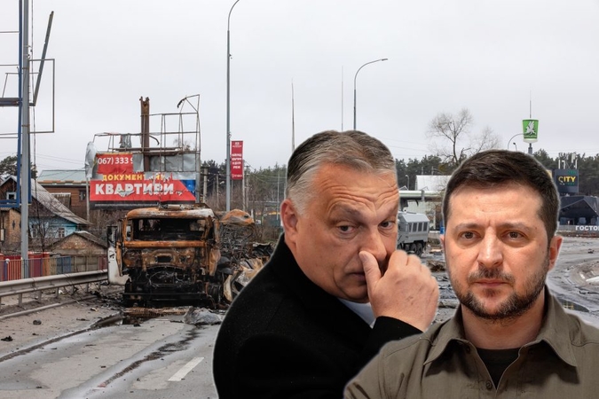 Viktoras Orbanas (kairėje) ir Volodymyras Zelenskis (dešinėje)
