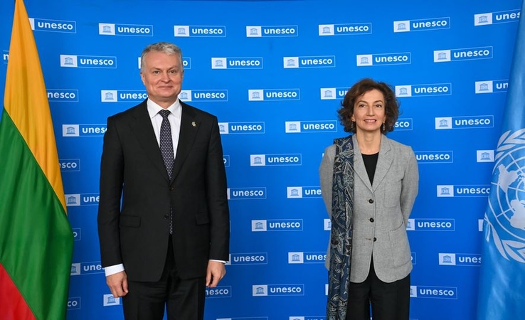Gitanas Nausėda ir Audrey Azoulay
