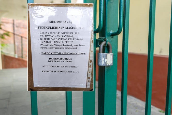 Žaliakalnio funikulierius laikinai neveikia: ieškomas naujas mašinistas