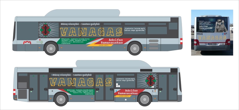 Į Vilniaus gatves išvažiuos partizanų nuotraukomis papuošti autobusai 