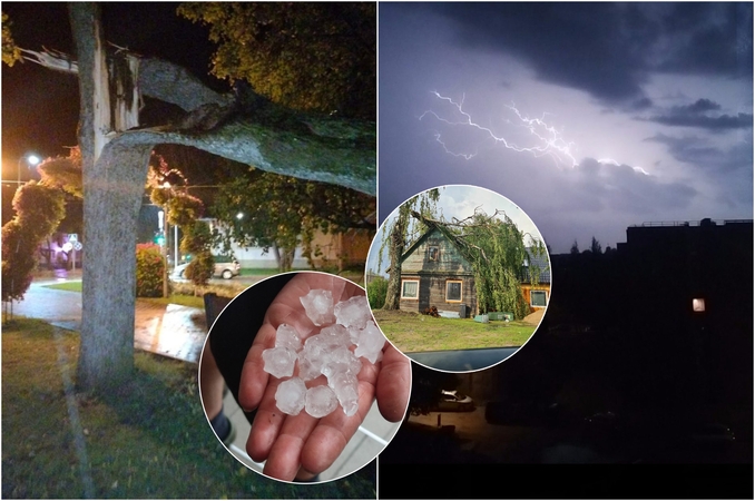 Lietuvą siaubė audra: virto medžiai, skendo gatvės, stoguose – skylės